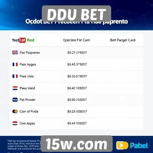 Estudo sobre as opções de pagamento no DDU BET